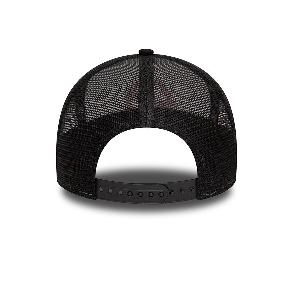 HAAS F1 Racing Hat - 2-Tone Black White 9Forty A-Frame Formula 1 Trucker Snapback Cap - New Era